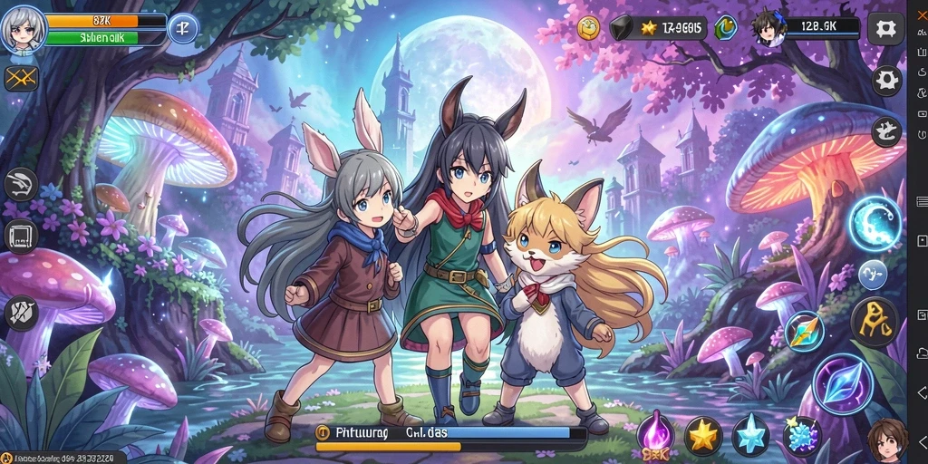 Tangkapan layar gameplay <strong>8ZK</strong> yang menampilkan karakter anime dalam aksi.