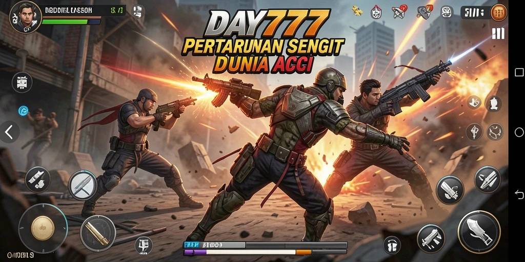 Screenshot gameplay DAY777 yang menampilkan pertarungan seru.