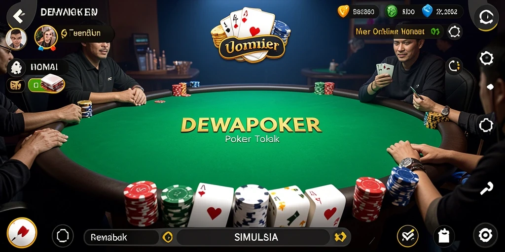 Tampilan utama DEWAPOKER menampilkan gameplay poker yang menegangkan.
