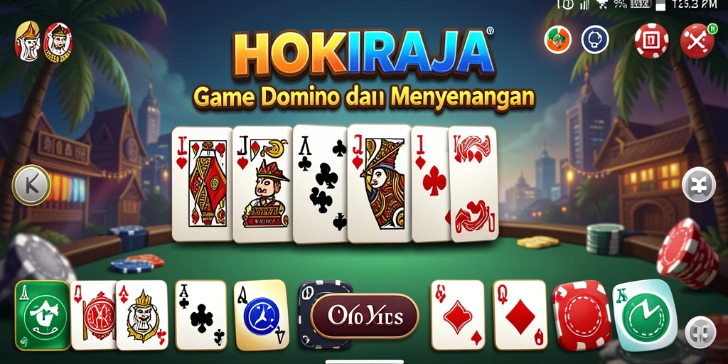Screenshot HOKIRAJA menampilkan pemain terlibat dalam permainan Domino.