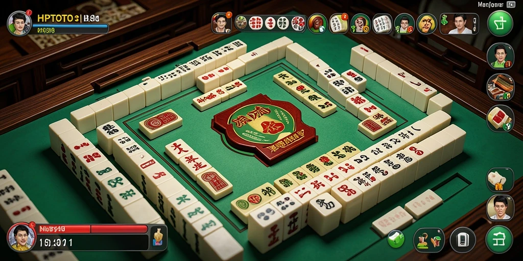 Tangkapan layar HPTOTO menampilkan permainan Mahjong yang penuh warna dan interaktif.