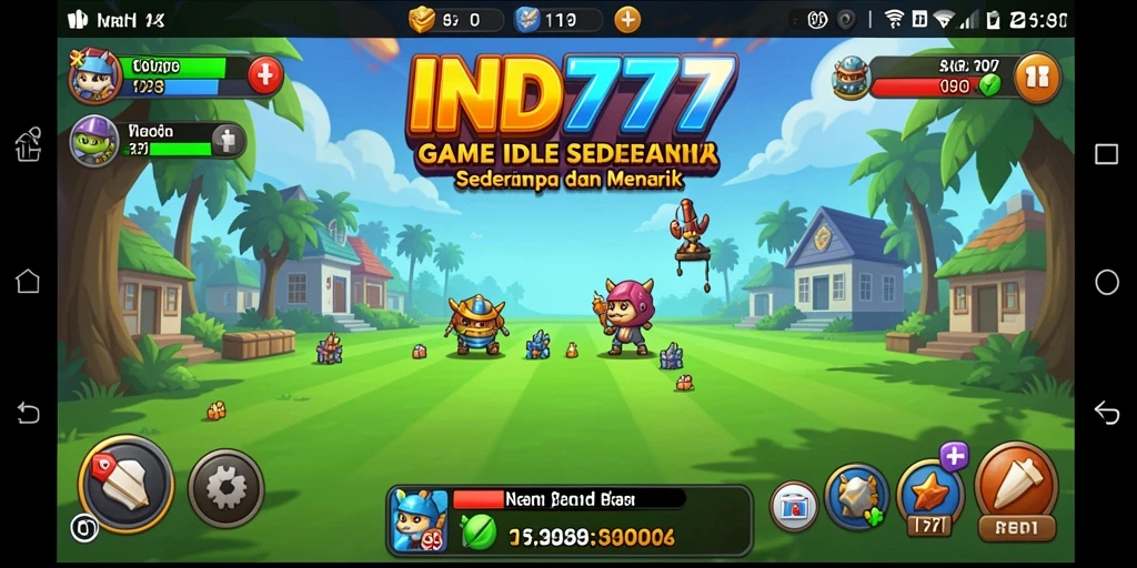 Screenshot utama IND777 menampilkan gameplay Idle yang menarik.