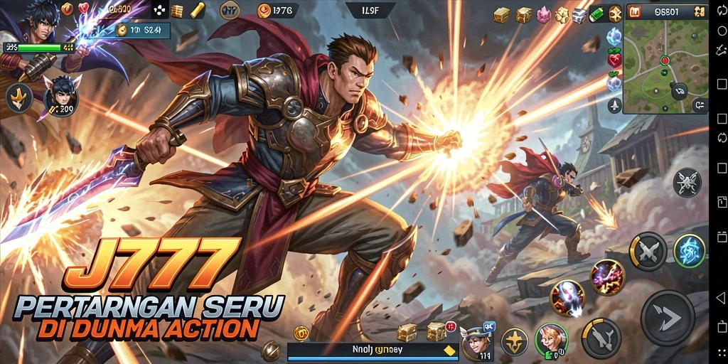 Gameplay seru JT777 dengan pertempuran menegangkan.