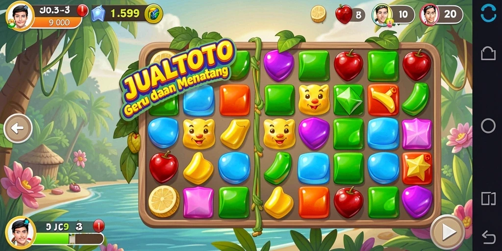 Tampilan gameplay JUALTOTO yang seru dan penuh warna.