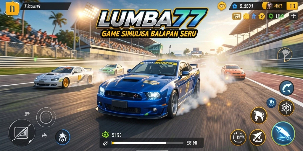Tampilan menarik dari gameplay LUMBA77 saat balapan seru.