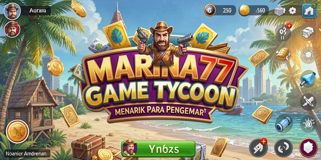 Tampilan gameplay <strong>MARINA77</strong> yang menarik dengan aktivitas membangun marina.