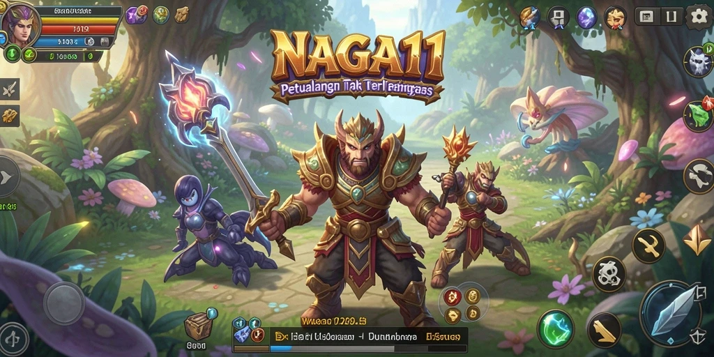 Screenshot utama NAGA11 menampilkan gameplay menegangkan di dunia fantasi.