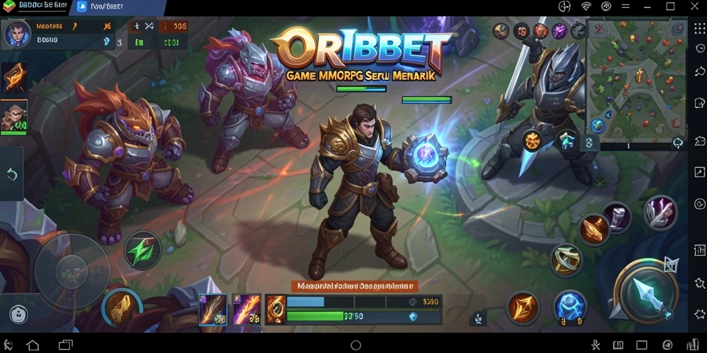 Screenshot gameplay ORIBET yang menampilkan pertempuran epik antara pemain.