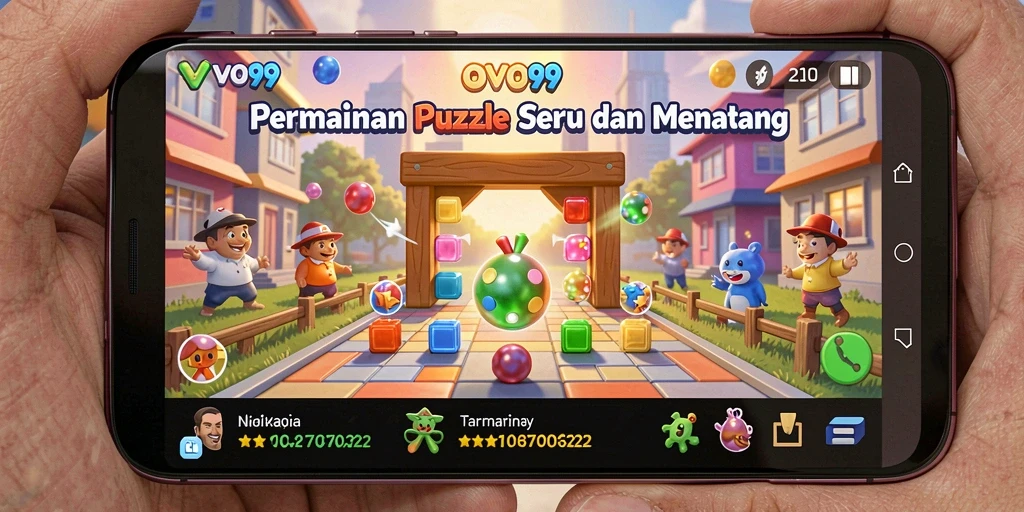 Tangkapan layar OVO99 menampilkan gameplay puzzle yang seru dan menantang.