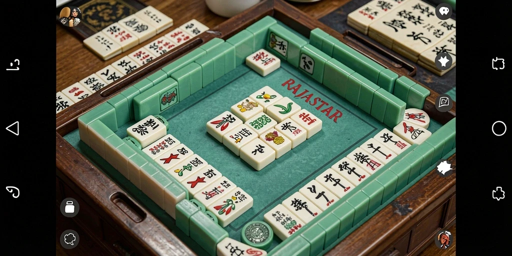 Screenshot utama RAJASTAR menunjukkan gameplay seru Mahjong.