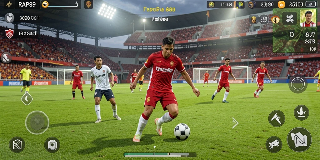 Screenshot menampilkan gameplay seru dari permainan <strong>sepak bola</strong> di RAP89.