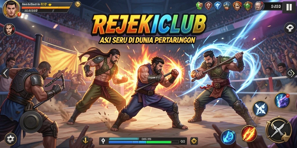 Gameplay action intens dalam REJEKICLUB dengan pertarungan seru.