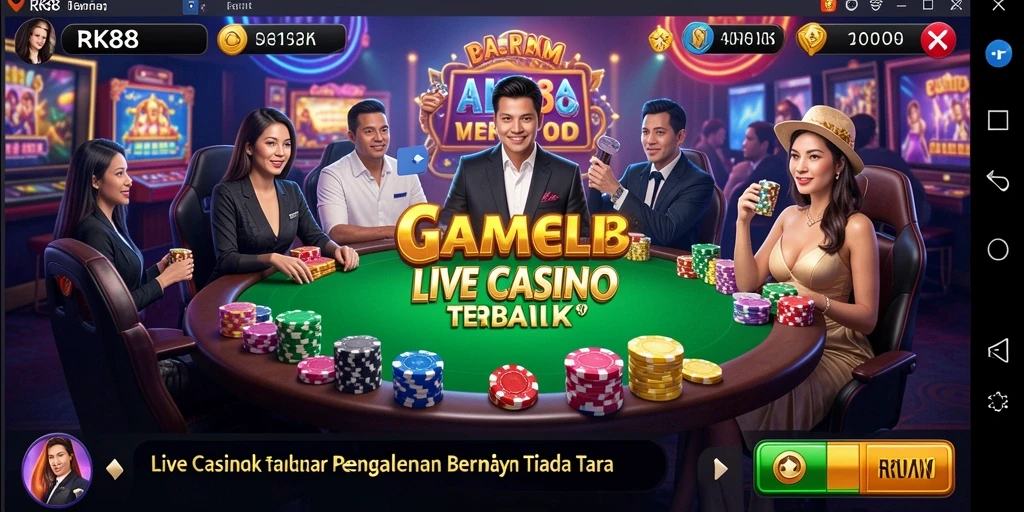 Tampilan gameplay RK88 yang menarik dan interaktif dalam Live Casino.