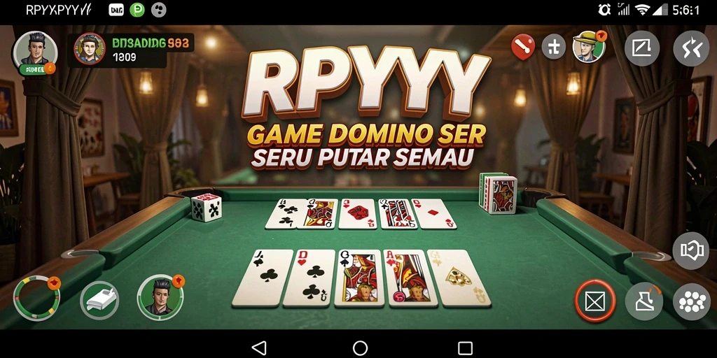 Tampilan utama gameplay RPYYY menampilkan suasana Domino yang dinamis.