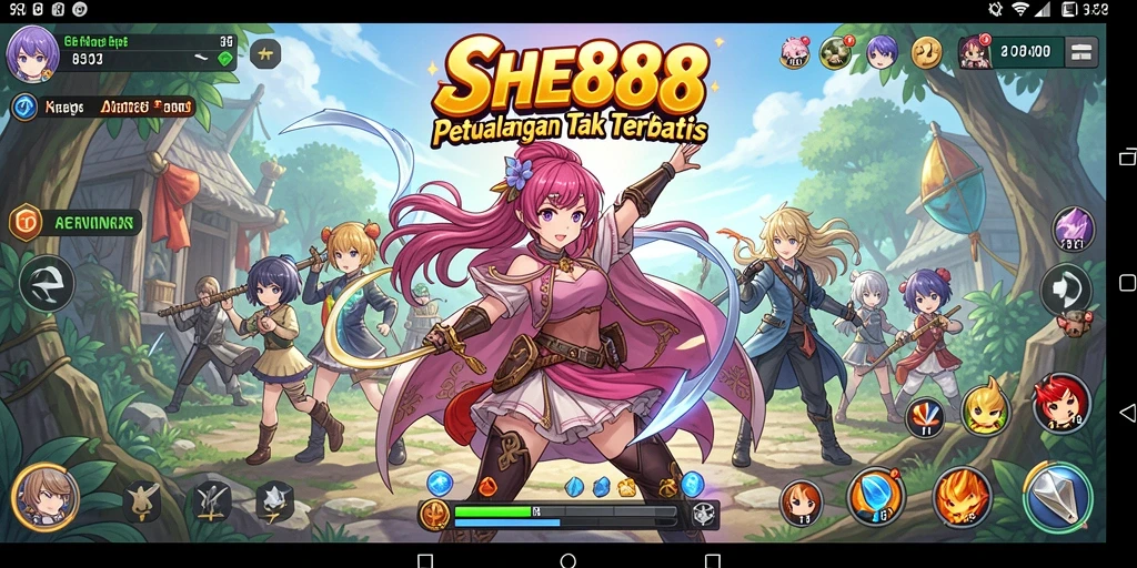 Tampilan menarik dari gameplay Anime SHE888 yang penuh warna.
