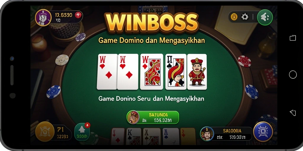 Screenshot gameplay WINBOSS yang menampilkan momen seru permainan Domino.